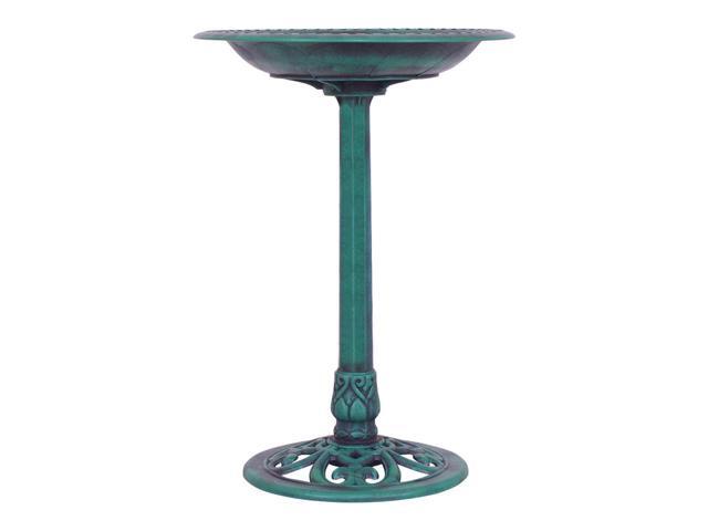 SlickBlue Outdoor Garden Green Pedestal Bird Bath Feeder