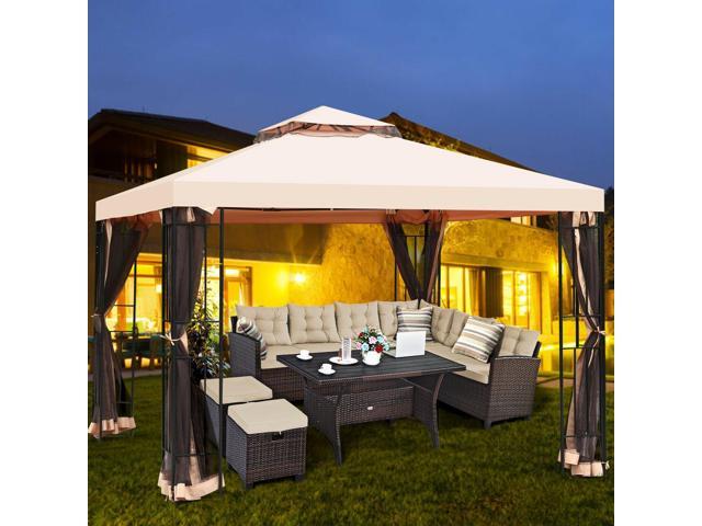 SlickBlue 2-Tier Vented Metal Canopy with Mosquito Netting