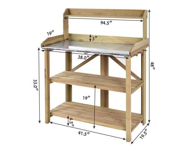 SlickBlue Garden Wooden Plant Bench Work Station