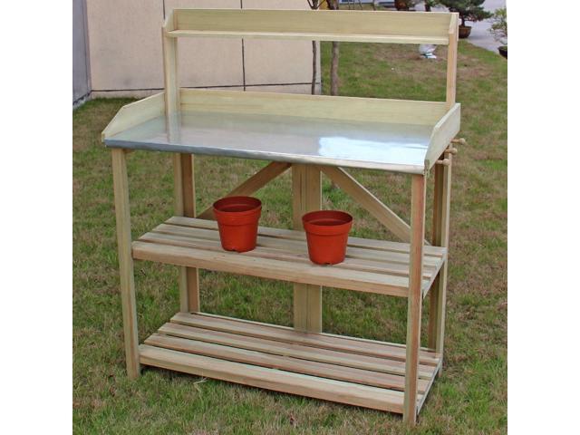 SlickBlue Garden Wooden Plant Bench Work Station
