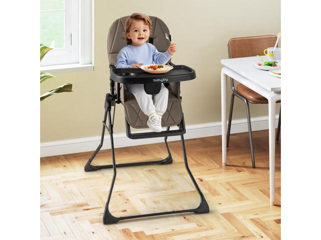 SlickBlue Easy Clean Compact Highchair with Removable Adjustable Tray and PU Seat Cushion