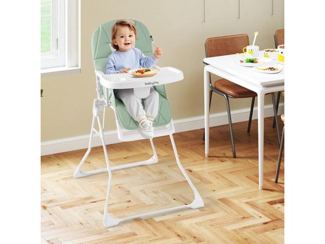 SlickBlue Easy Clean Compact Highchair with Removable Adjustable Tray and PU Seat Cushion
