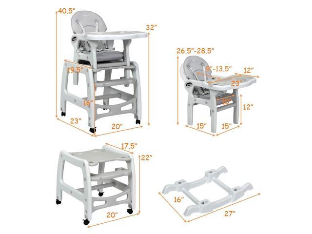 SlickBlue 3-in-1 Baby High Chair with Lockable Universal Wheels