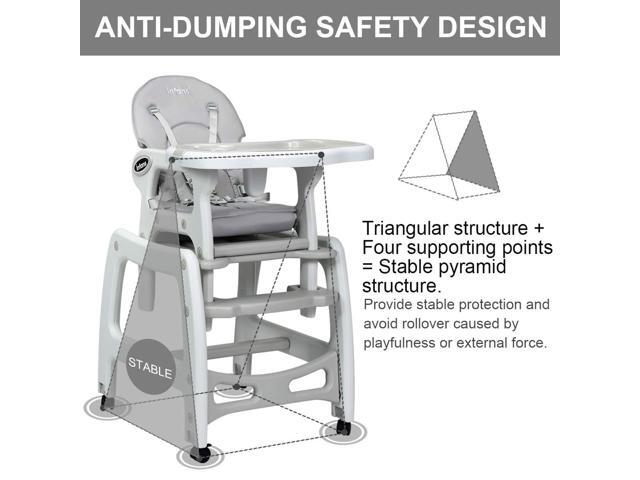 SlickBlue 3-in-1 Baby High Chair with Lockable Universal Wheels