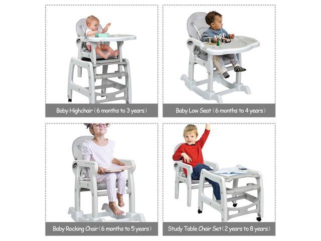 SlickBlue 3-in-1 Baby High Chair with Lockable Universal Wheels