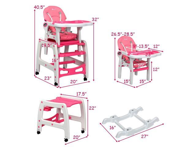SlickBlue 3-in-1 Baby High Chair with Lockable Universal Wheels