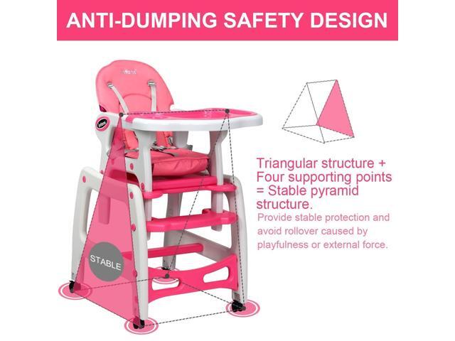 SlickBlue 3-in-1 Baby High Chair with Lockable Universal Wheels