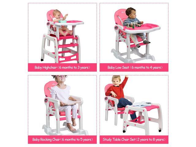 SlickBlue 3-in-1 Baby High Chair with Lockable Universal Wheels