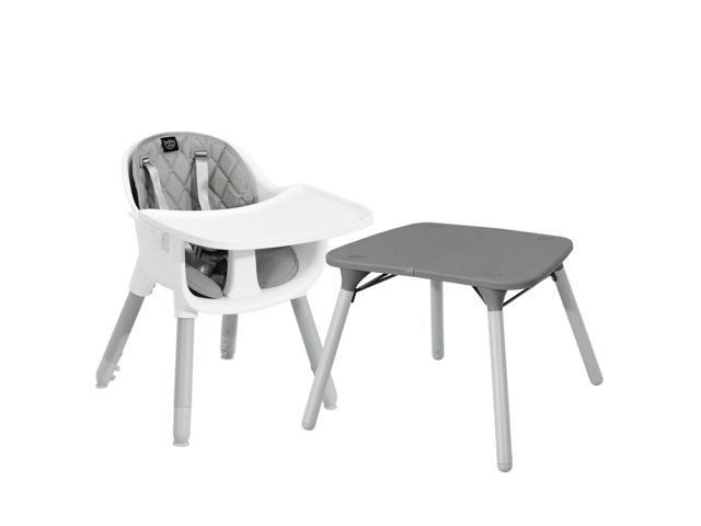 SlickBlue 4-in-1 Baby Convertible Toddler Table Chair Set with PU Cushion