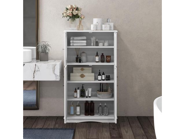 SlickBlue 4 Doors Freeestanding Bathroom Floor Cabinet with Adjustable Shelves