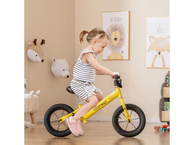 SlickBlue 12 Inch Toddler Balance Bike with Height Adjustable Handlebar and Seat