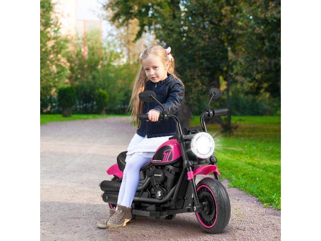 SlickBlue Kids Electric Motorcycle with Training Wheels and LED Headlights