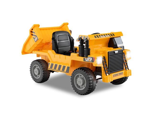 SlickBlue Kids Ride on Dump Truck 12V Ride on Car with Electric Dump Bed