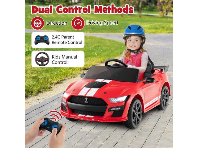 SlickBlue 12V Licensed Ford Mustang Shelby GT500 Kids Ride on Car with Remote Control for Kids Aged 3-8