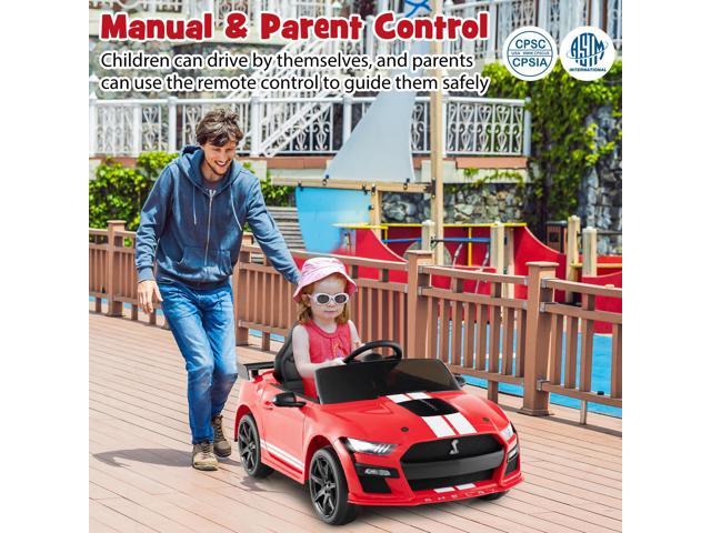 SlickBlue 12V Licensed Ford Mustang Shelby GT500 Kids Ride on Car with Remote Control for Kids Aged 3-8