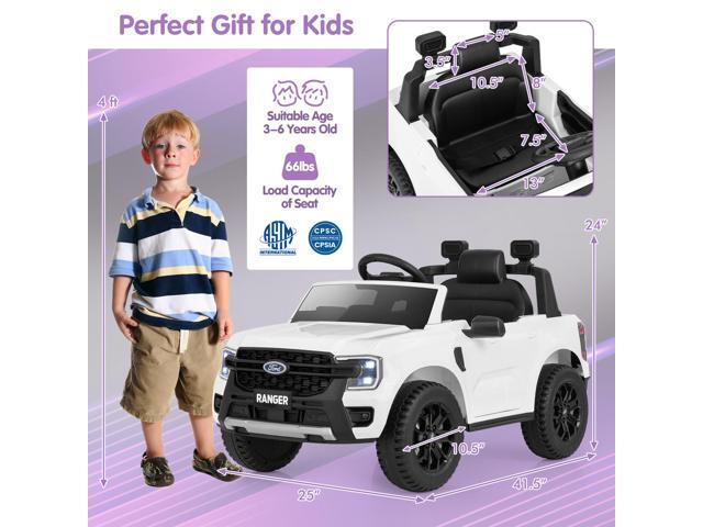 SlickBlue 12V Electric Kids Ride on Car Licensed Ford Ranger with Remote Control and Music
