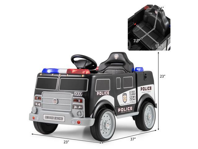 SlickBlue 12V Battery Powered Electric Vehicle with 3 Speeds and Megaphone-Black
