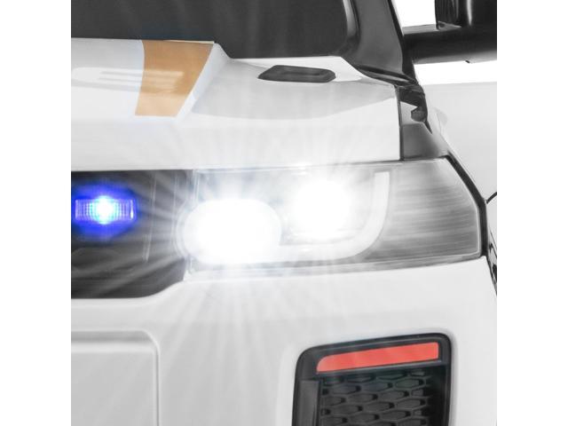 SlickBlue 12V Kids Ride on Police Car with Remote and Siren Flashing Lights