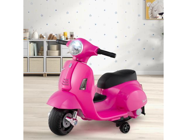 SlickBlue Kids Ride on Motorcycle Licensed Vespa with LED Headlight and Horn Sound