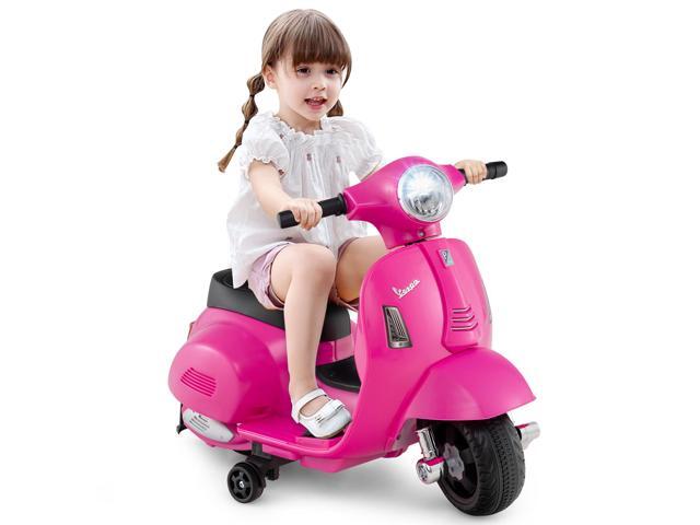 SlickBlue Kids Ride on Motorcycle Licensed Vespa with LED Headlight and Horn Sound