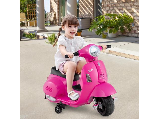 SlickBlue Kids Ride on Motorcycle Licensed Vespa with LED Headlight and Horn Sound