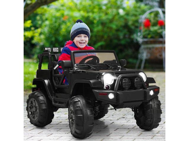 SlickBlue 12V Kids Remote Control Riding Truck Car with LED Lights