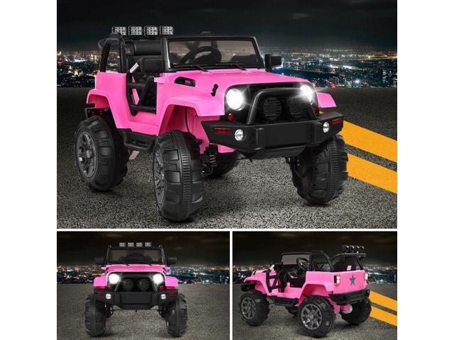 SlickBlue 12V Kids Remote Control Riding Truck Car with LED Lights