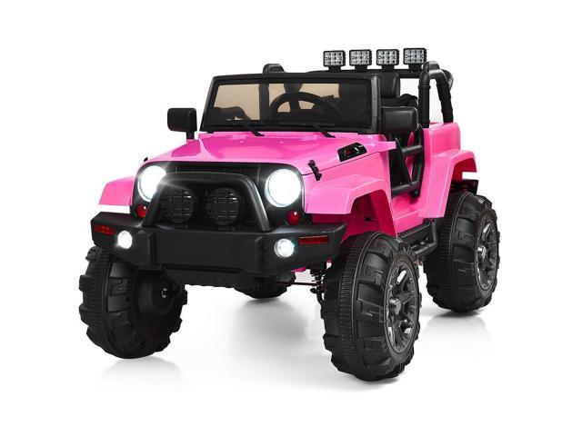 SlickBlue 12V Kids Remote Control Riding Truck Car with LED Lights