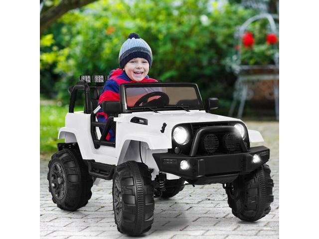 SlickBlue 12V Kids Remote Control Riding Truck Car with LED Lights