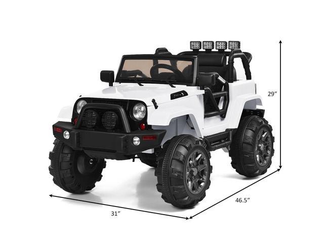 SlickBlue 12V Kids Remote Control Riding Truck Car with LED Lights