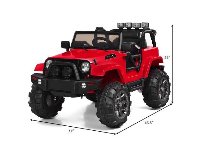 SlickBlue 12V Kids Remote Control Riding Truck Car with LED Lights