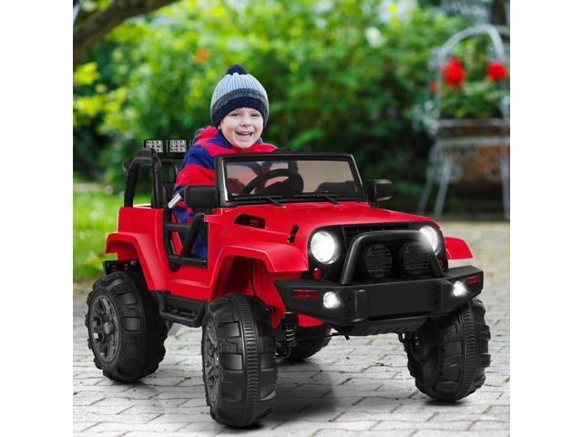 SlickBlue 12V Kids Remote Control Riding Truck Car with LED Lights