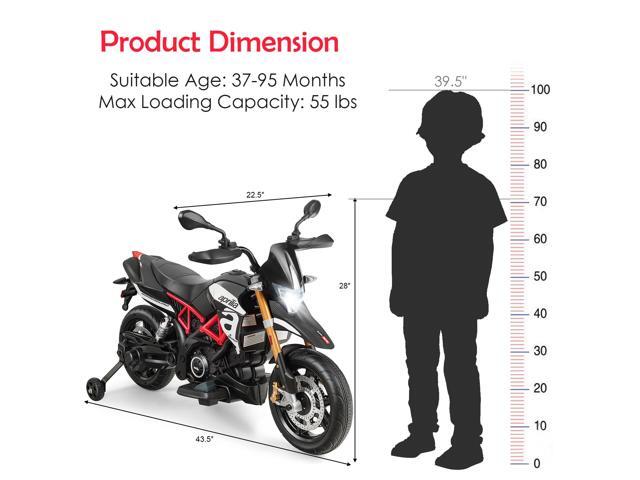 SlickBlue 12V Kids Ride-On Motorcycle Aprilia Licensed with Sounds and Music