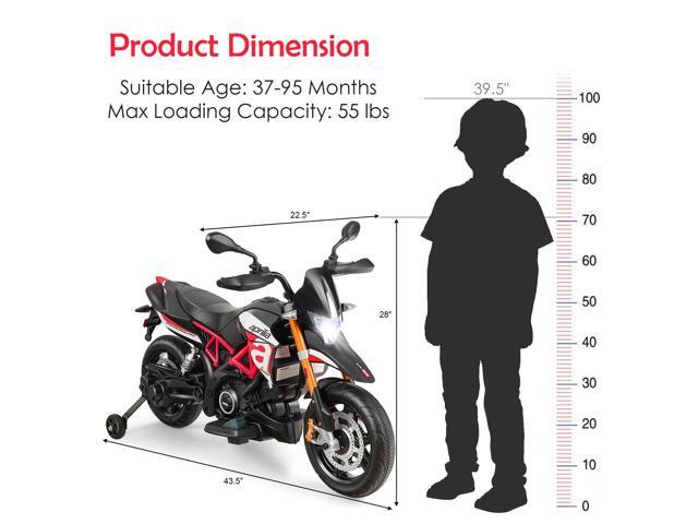 SlickBlue 12V Kids Ride-On Motorcycle Aprilia Licensed with Sounds and Music