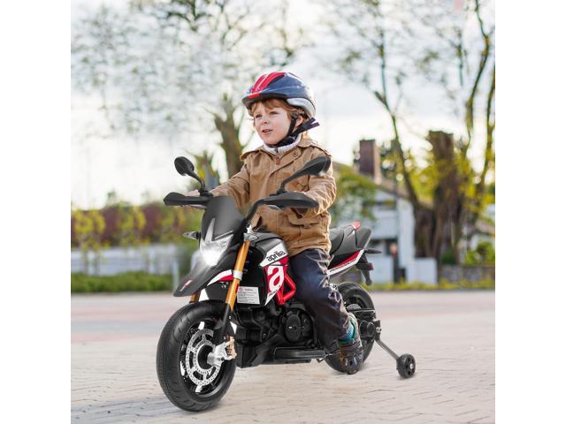 SlickBlue 12V Kids Ride-On Motorcycle Aprilia Licensed with Sounds and Music