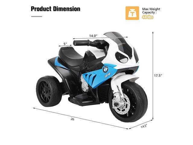SlickBlue 6V Kids 3 Wheels Riding BMW Licensed Electric Motorcycle