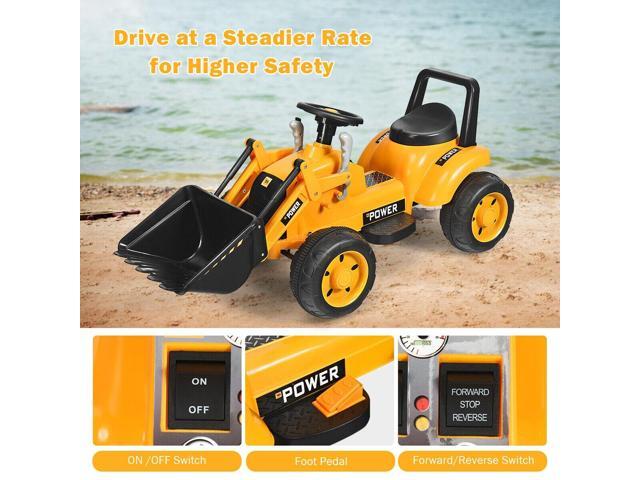 SlickBlue Kids Ride On Excavator Digger 6V Battery Powered Tractor-Yellow
