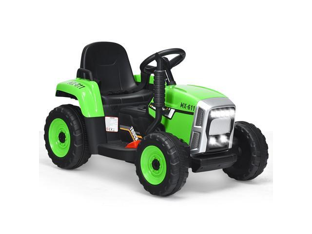 SlickBlue 12V Ride on Tractor with 3-Gear-Shift Ground Loader for Kids 3+ Years Old
