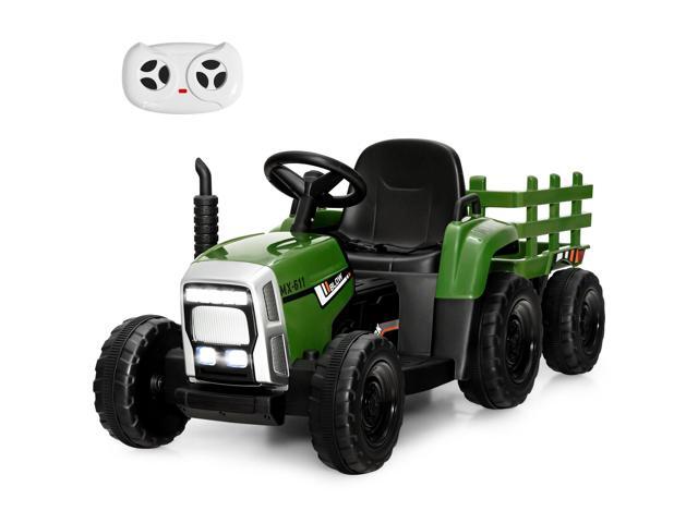 SlickBlue 12V Ride on Tractor with 3-Gear-Shift Ground Loader for Kids 3+ Years Old