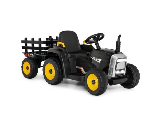 SlickBlue 12V Ride on Tractor with 3-Gear-Shift Ground Loader for Kids 3+ Years Old