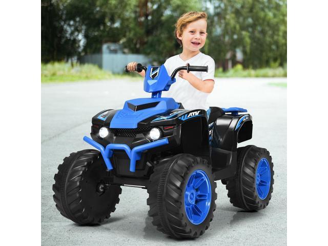 SlickBlue 12V Kids Ride on ATV with LED Lights and Treaded Tires and LED lights