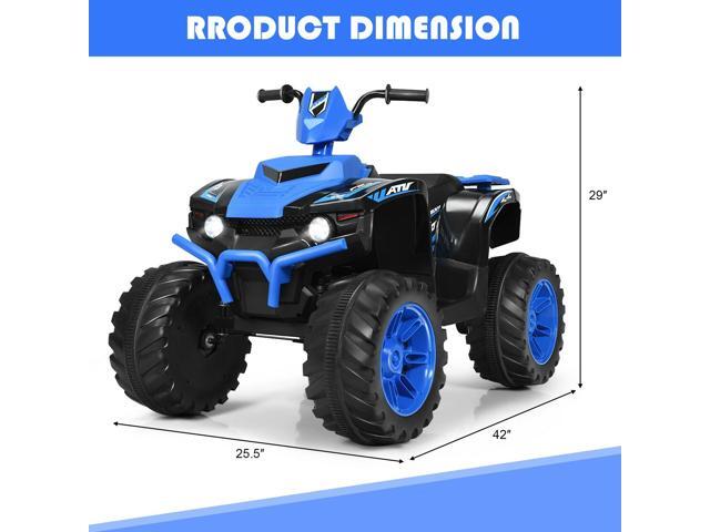 SlickBlue 12V Kids Ride on ATV with LED Lights and Treaded Tires and LED lights