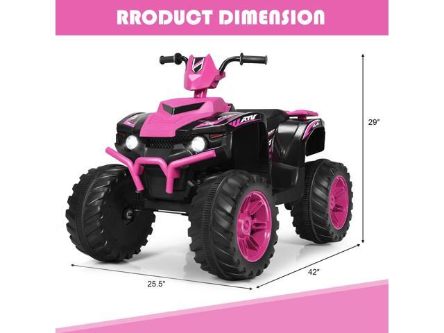 SlickBlue 12V Kids Ride on ATV with LED Lights and Treaded Tires and LED lights