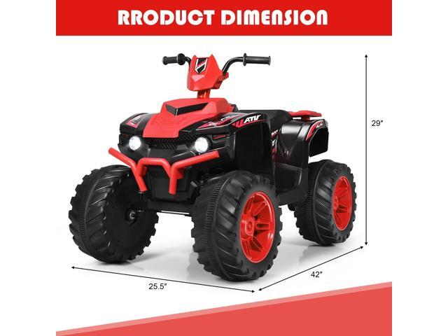 SlickBlue 12V Kids Ride on ATV with LED Lights and Treaded Tires and LED lights