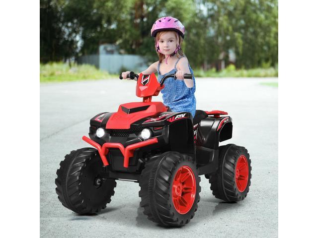 SlickBlue 12V Kids Ride on ATV with LED Lights and Treaded Tires and LED lights