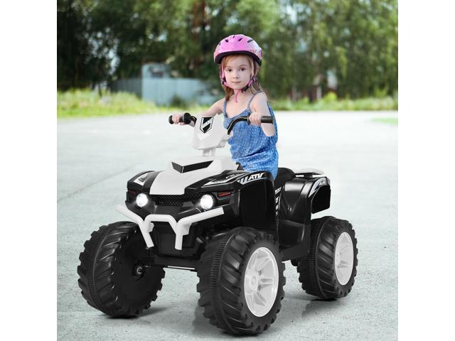 SlickBlue 12V Kids Ride on ATV with LED Lights and Treaded Tires and LED lights