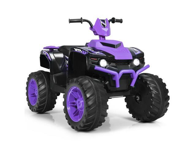 SlickBlue 12V Kids Ride on ATV with LED Lights and Treaded Tires and LED lights