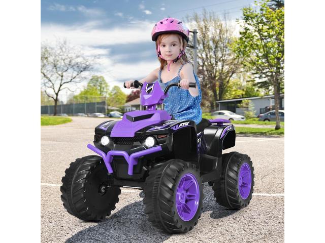 SlickBlue 12V Kids Ride on ATV with LED Lights and Treaded Tires and LED lights