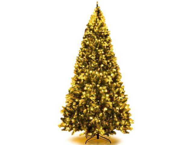 SlickBlue Pre-Lit Hinged Lifelike Lush Artificial Christmas Tree with PVC Tips