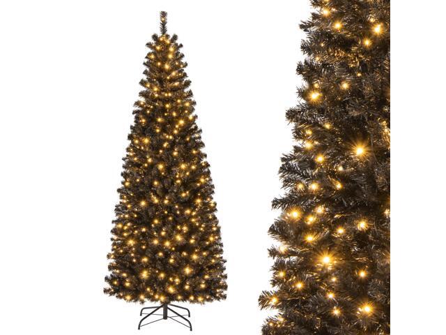 SlickBlue Pre-lit Christmas Halloween Tree with PVC Branch Tips and Warm White Lights